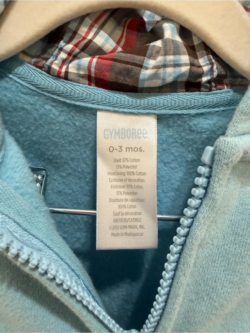 Gymboree Baby Blue Tractor Puppy Zip Hoodie 0-3 Months Farm Embroidered
